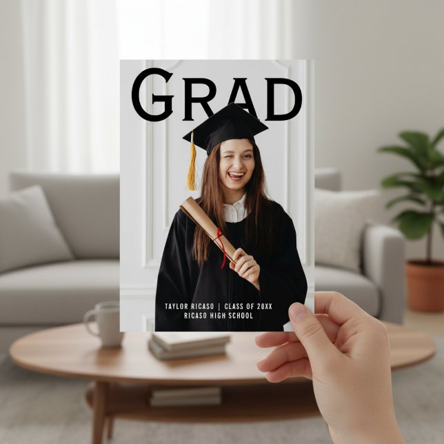 Graduate Photo Follow Instructions Personalized  Inbjudningar (Graduate Photo Template Personalized Fun invite cards from Ricaso - Read instructions)