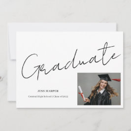 Graduate Photo Graduation Flat Announcement Card Meddelande
