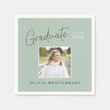 Graduate Photo Modern Script Graduation Party
