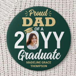 Graduate Photo Proud Dad Modern Green and Gold Knapp