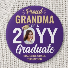 Graduate Photo Proud Grandma Modern Purple & Gold Knapp