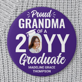 Graduate Photo Proud Grandma Modern Purple & White Knapp