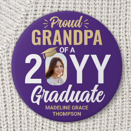 Graduate Photo Proud Grandpa Modern Purple & Gold Knapp