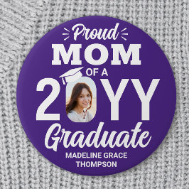 Graduate Photo Proud Mom Modern Purple and White Knapp