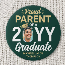 Graduate Photo Proud Parent Modern Green and Gold Knapp