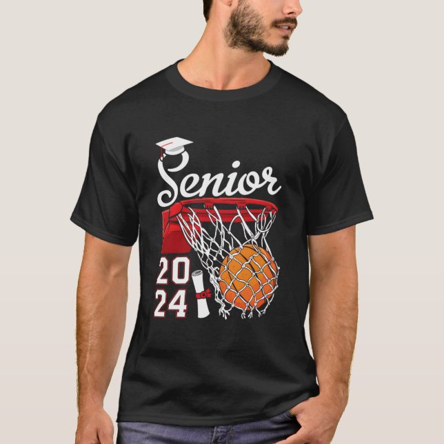 Graduate Senior Class 2024 Graduation Basketball P T Shirt (Framsida)