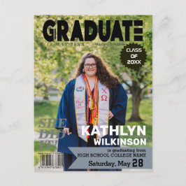 GRADUATE Tidskriftsomslag Stil Modern Foto Meddelande Vykort