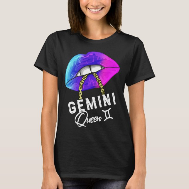 Graduated Purple Blue Gemini Queen May or June Wom T Shirt (Framsida)