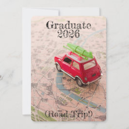 Graduation 2026 Announcement Road Trip Invitation Inbjudningar