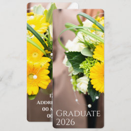 Graduation 2026 Custom Text Sunflower Announcement Inbjudningar