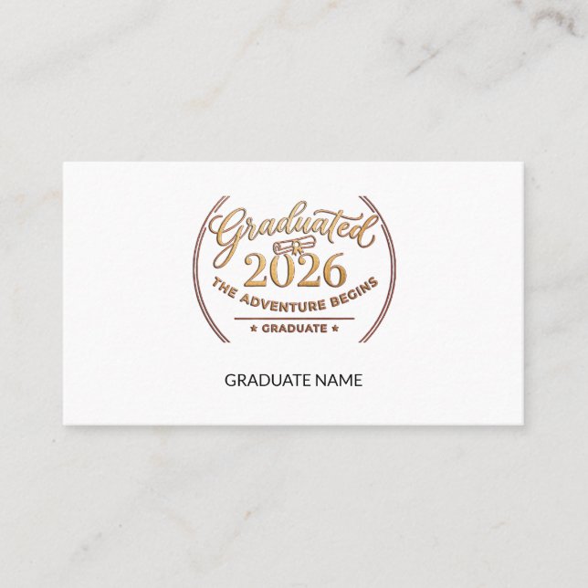 Graduation 2026 Gold Foil Note Card / Tarjeta  (Framsida)