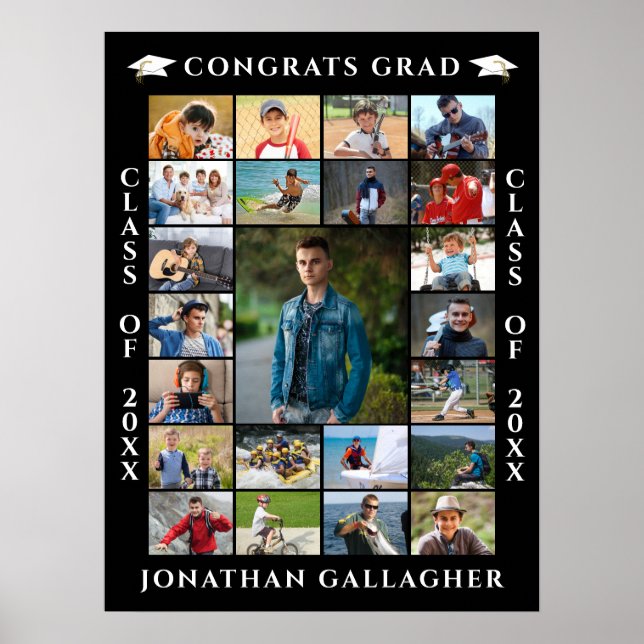 Graduation 23 Photo Collage Congrats Grad Poster (Framsidan)