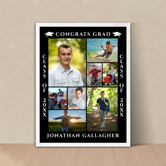 Graduation 8 Photo Collage Congrats Grad Poster (Skapare uppladdad)
