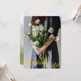 Graduation Announcement 2026 Beautiful Flower Inbjudningar