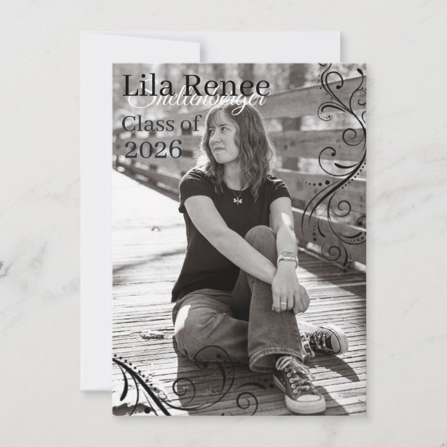 Graduation Announcement Card Meddelande (Framsida)