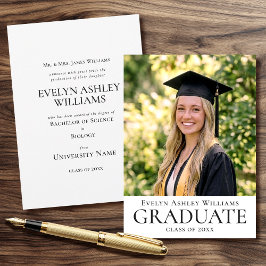 Graduation Announcement Card Photo Sophisticated Meddelande
