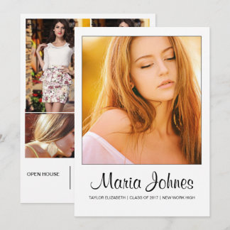 Graduation Announcement Card Template Inbjudningar