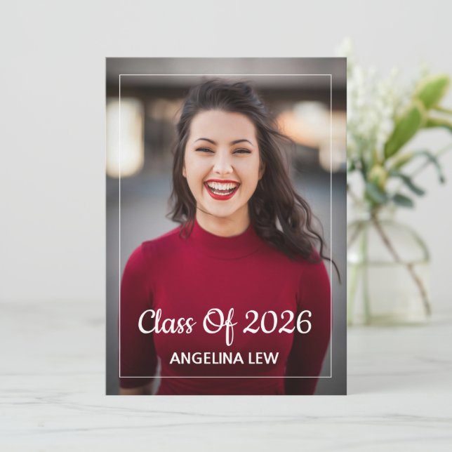 Graduation Announcement Card Template Meddelande (Stående Fram)