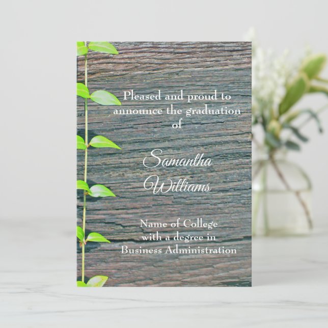 Graduation Announcement College, Rustic Card Kort (Stående Fram)