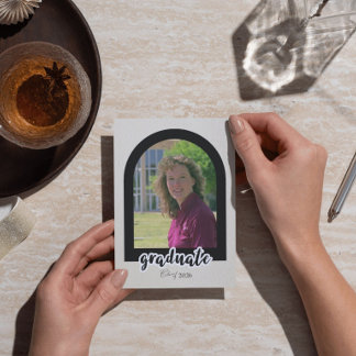 Graduation Announcement from University with Photo Kort
