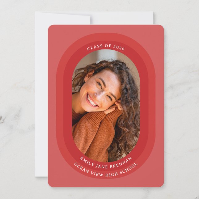 Graduation Announcement Grad Photo Card Meddelande (Framsida)