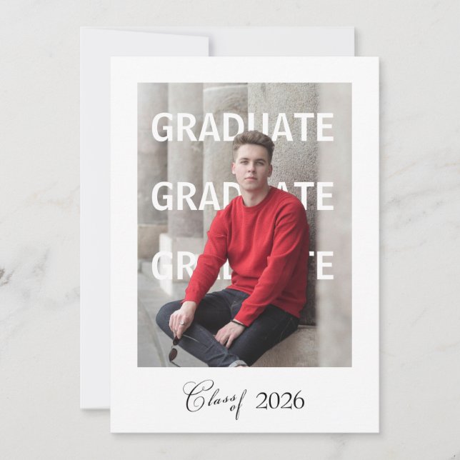 Graduation Announcement Photo Pop style Kort (Framsida)