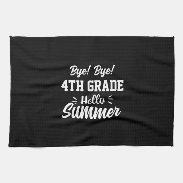 Graduation Art | 4th Grade Hello Summer Kökshandduk (Horisontell)