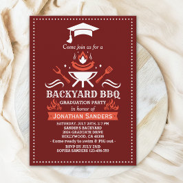 Graduation BBQ Backyard Rustic Inbjudningar