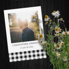 Graduation BBQ Gingham Meddelande