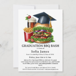 Graduation BBQ Party Invitation | Backyard Cookout Inbjudningar