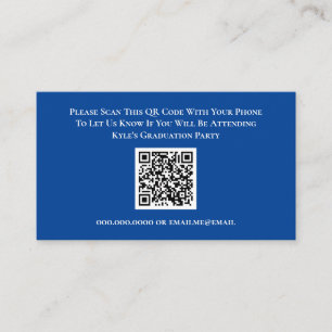 Graduation Blå RSVP QR-kod Svarskort Tilläggskort