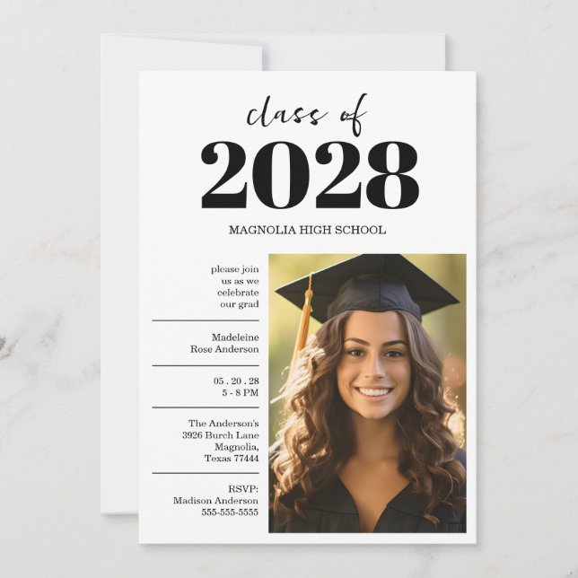 Graduation Black Cap And Tassel Photo Open House  Inbjudningar (Framsida)