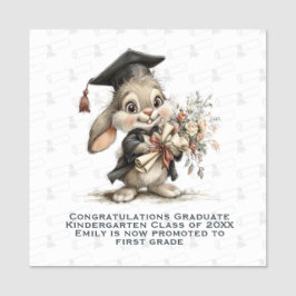 Graduation Bunny – Cute Diploma Pattern Namnbricka