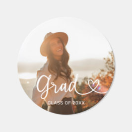 Graduation Calligraphy with Heart Photo  Runt Klistermärke