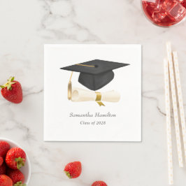 Graduation Cap Diploma Personalized Party  Pappersservett