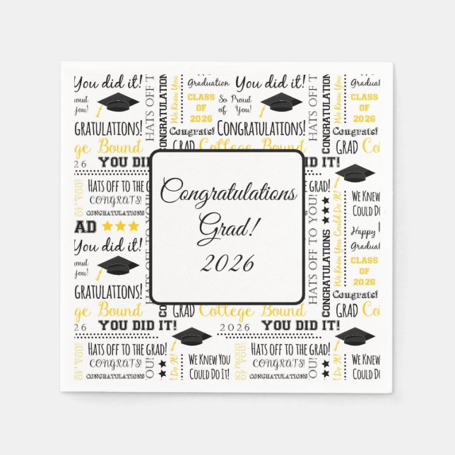 Graduation Cap Napkins Pappersservett (Framsidan)