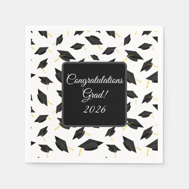 Graduation Cap Napkins Pappersservett (Framsidan)