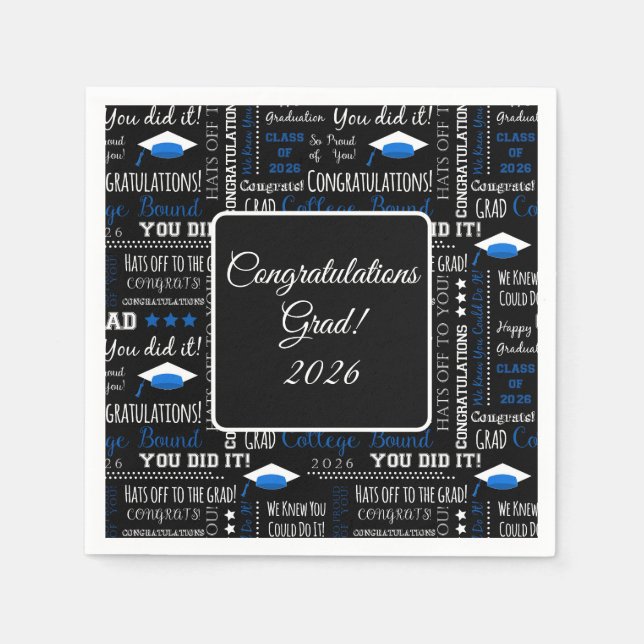 Graduation Cap Napkins Pappersservett (Framsidan)