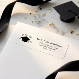 Graduation Cap Return Address Returadress Etikett