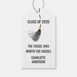 Graduation Cap Tassel Paper Presentetikett