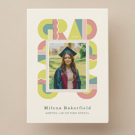 Graduation card class of 2026 retro meddelande