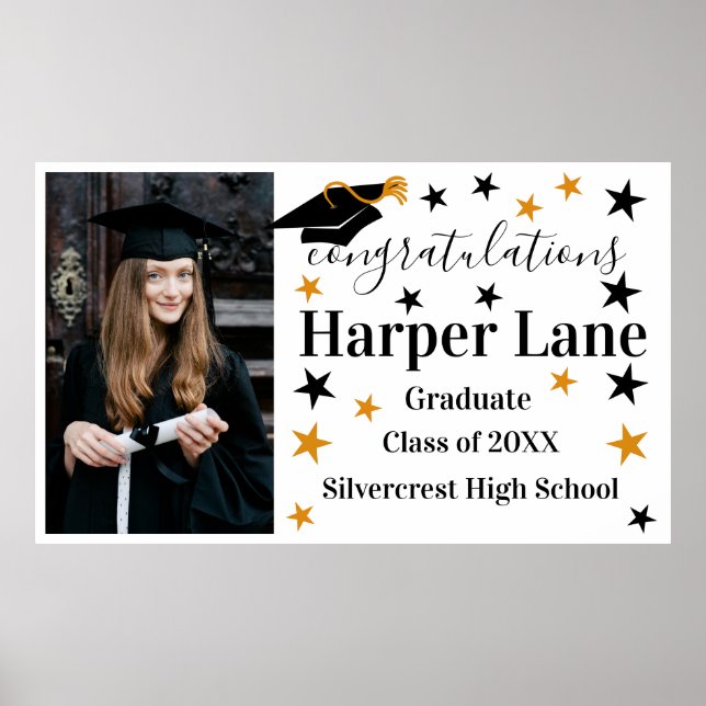 Graduation Celebration Custom Photo Poster (Framsidan)