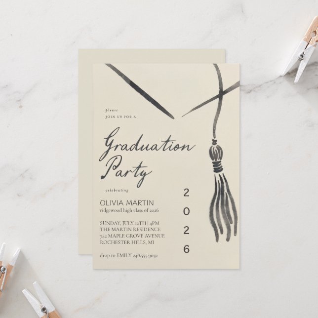 Graduation Celebration Invitation Party Template Inbjudningar (Fram/Back In Situ)