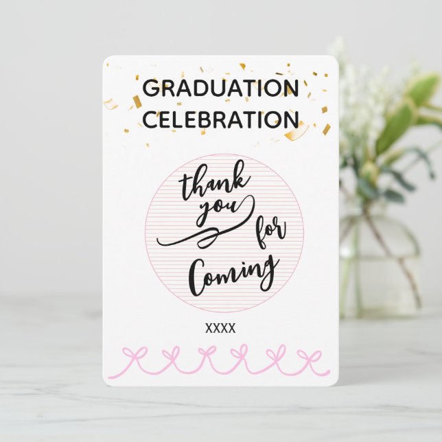 Graduation Celebration Thank You for Coming Favor  (Stående Fram)