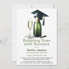 Graduation Champagne Celebration Invitation Inbjudningar