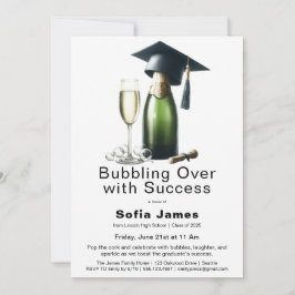 Graduation Champagne Celebration Invitation Inbjudningar