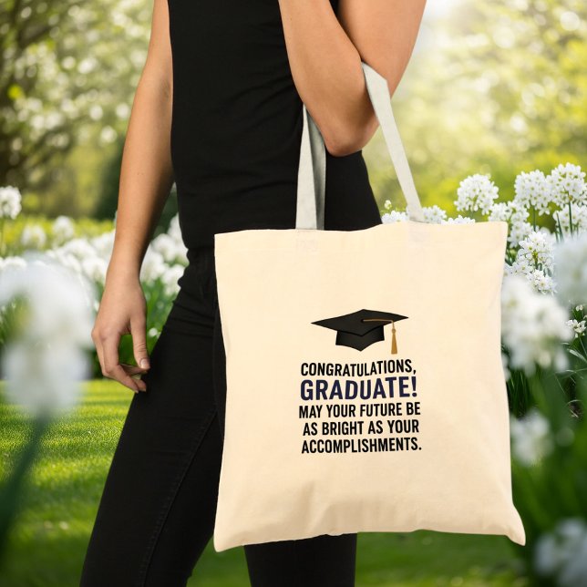 Graduation Cheers Tote Bag – Beige  Tygkasse (Skapare uppladdad)