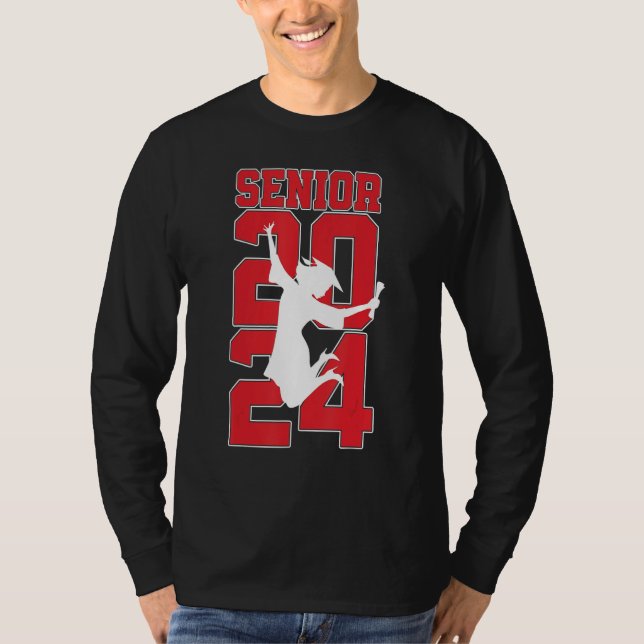 Graduation Class of 2024 Girls Senior 24 T Shirt (Framsida)