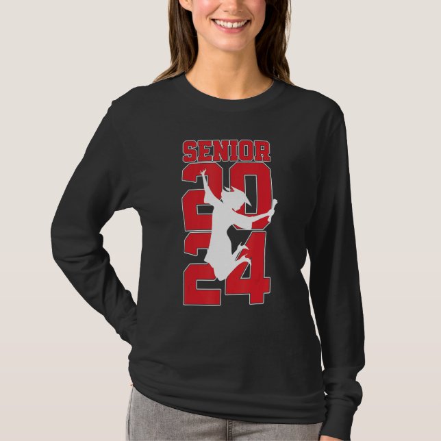 Graduation Class of 2024 Girls Senior 24 T Shirt (Framsida)