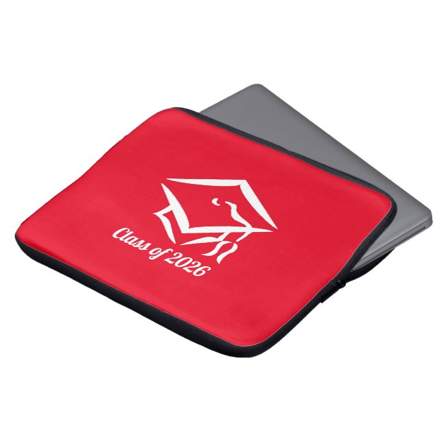 Graduation Class of 20?? REDWHT Customize Year Laptop Fodral (Framsida topp)